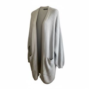 LAST CHANCE! 
Boohoo Plus Gray Open Knit Long Sleeve Cardigan